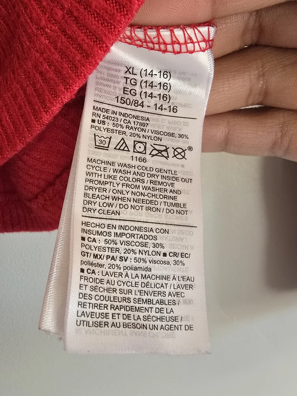 Old Navy Red Ribbed Tie-Front Cardigan